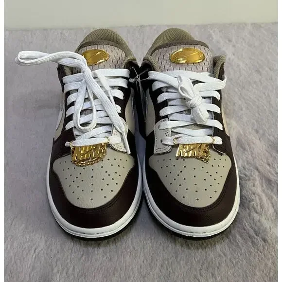 Nike Low Dunk Light Orewood Brown Gold Bling (Women's 7) - Authentic & Brand New - Picture 6 of 13